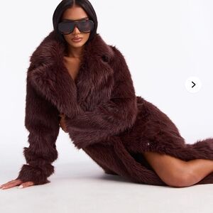 NWT Fashion Nova Plush Teddy Jacket in Deep Brown